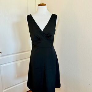 White House Black Market V-Neck Black Mini Dress